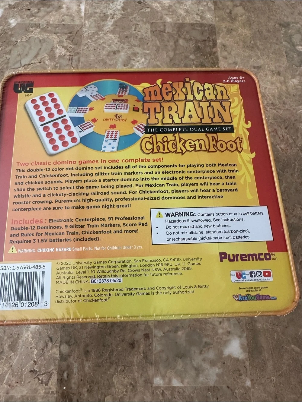 Puremco Mexican Train & Chicken Foot Domino Game Set -
